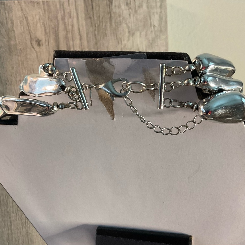 Chico's Polished Silver-Tone Pebble Necklace Trio - Picture 3 of 5
